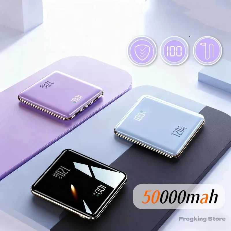 50000mAh tra Thin Portable Charger with Built-in Cable er Fast Charging Power Bank for Suitable for IPhone H251213