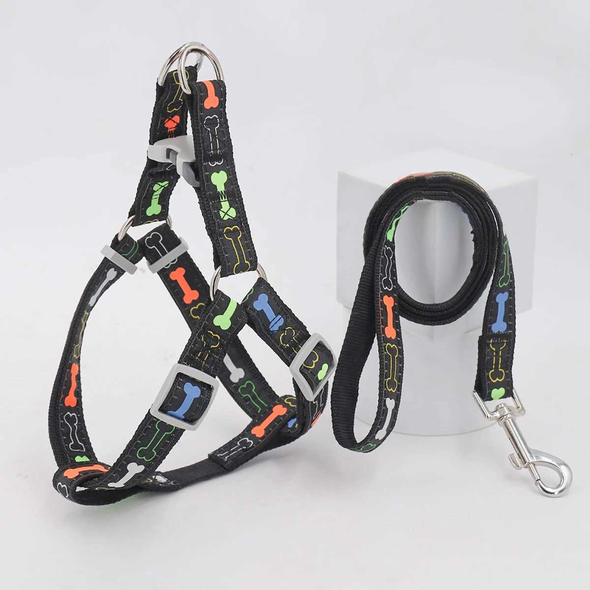 A set of cartoon bone dog harness handles for indoor and outdoor use M251213