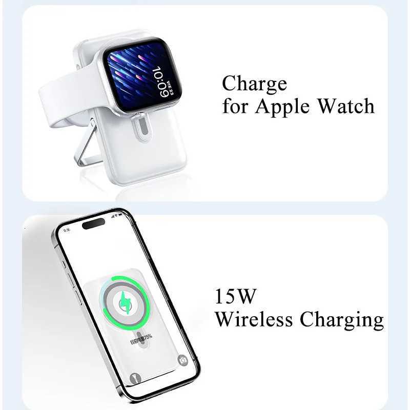 Power Bank 10000mAh With Cable Fast Charging Magnetic Wireless Powerbank for iPhone 16 15 Pro For Watch Poverbank H251213