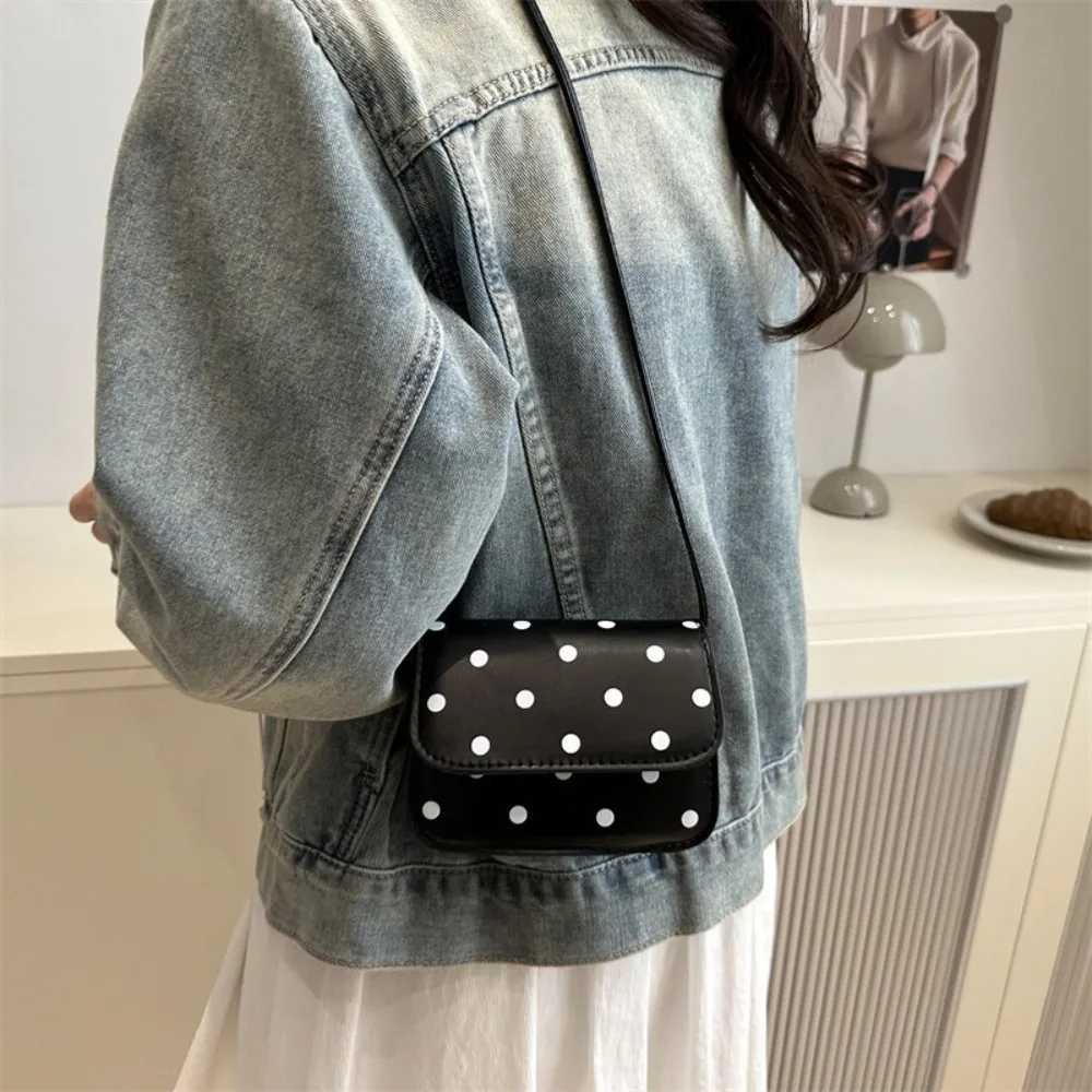 Mini Chic Casual Polka Dot Print Fashionable Shoulder Bag Womens Crossbody Bag Versatile Polyester Lining PU MaterialT251213