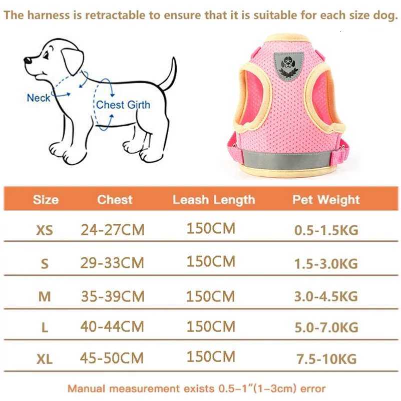Dog Harness Vest Set for Small Medium Dog Harness Leash Puppy Cat Reflective Chest Strap Chihuahua Yorkies Walking Lead Leash M251213