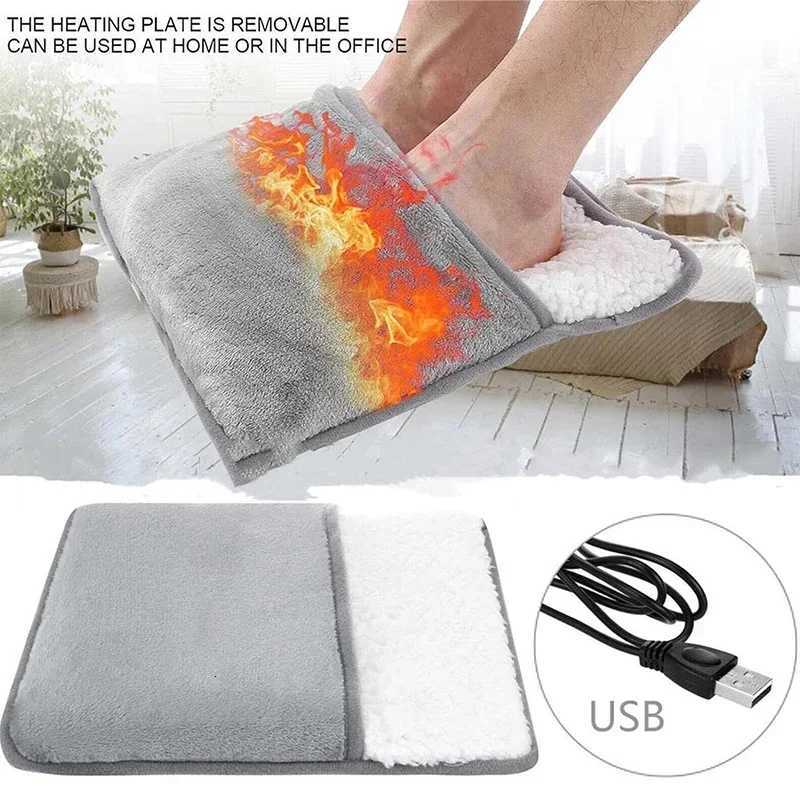 Portable USB Electric Foot Heating Pad Washable Soft Plush Foot Heater Winter Foot Warming Mat for BedUnder DeskHome light Y251212