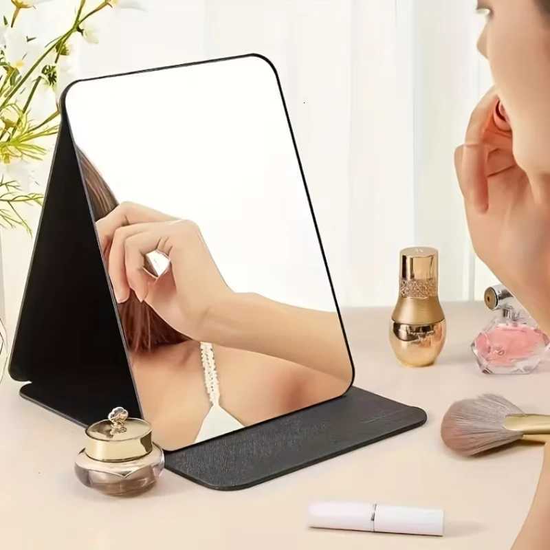 Portable Folding Makeup Mirror with FrameVisually Appealing Black Desktop Vanity Mirror for Dorm Office or Home UseT251213