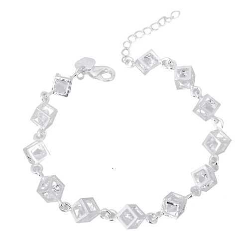 Women Heart Cube Clear Fashion Crystal Bangle Engagement Party Jewelry for Best Friends Gift M251213