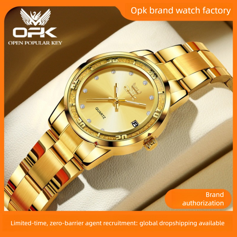 OPK Designer Women's Watch Waterproof Luxury Sports Wristwatch Free Shipping Wholesale Steel Band Rhinestone Simple And Elegant Women's Watc