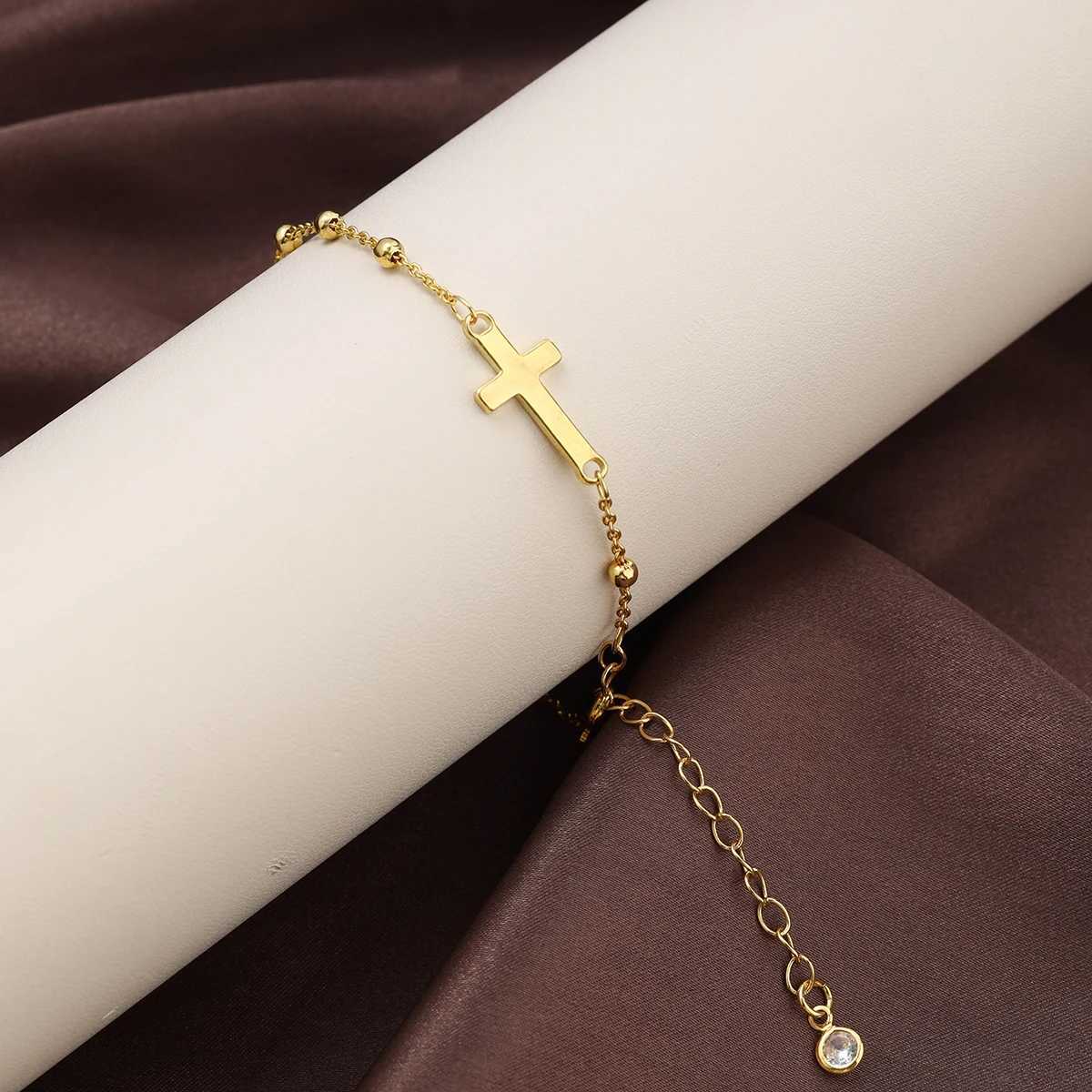 1 new gold stainless steel light luxury cross suitable for gift giving shipped without box M251213