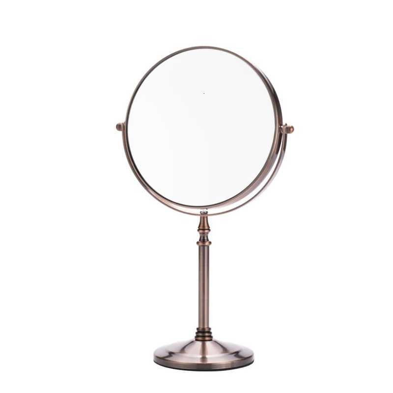 Bronze 8 inch Desktop Makeup Mirror 2-Face Metal 3X Magnifying Cosmetic Mirror make up ladys private mirrorsT251213