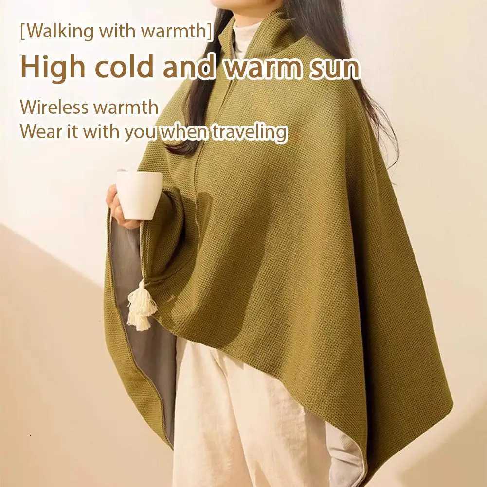 Portable Heated Blanket Shawl Wrap For WomenElectric Heated Shawl USB Powered Winter Blanket Wrap With Zipper For Office Home Y251212