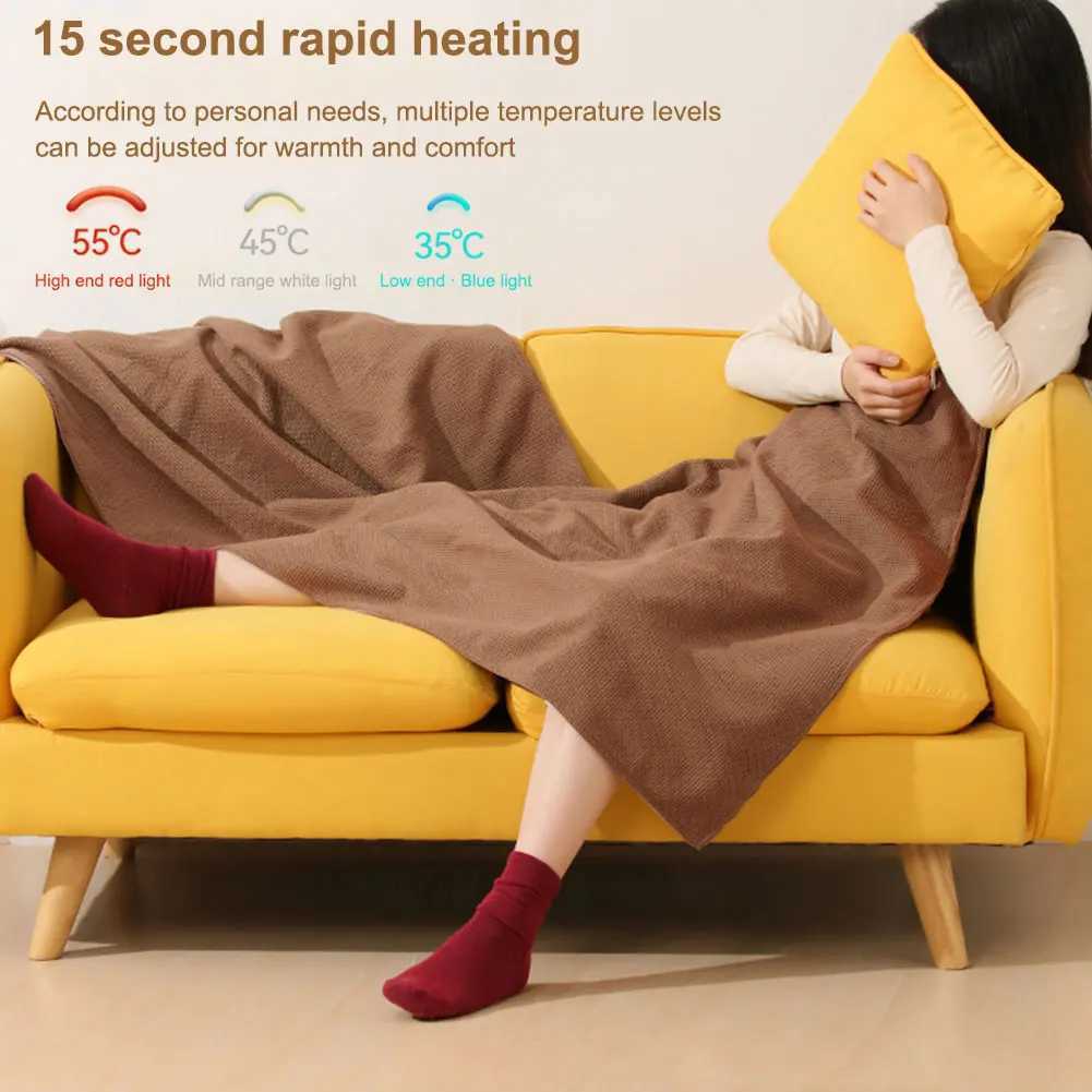 Wearable Heating Electric Blanket Shawl 3 Heating Levels USB Heated Blanket Shawl Portable Body Warmer Blanket for Home Office Y251212