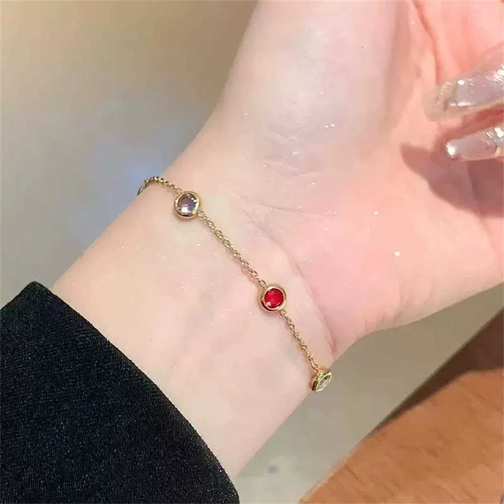 Punk Tiny Small Chain Link Gold Color Stainless Steel Multicolor CZ Charm s for Women Jewelry Gift Braclet 2025 M251213