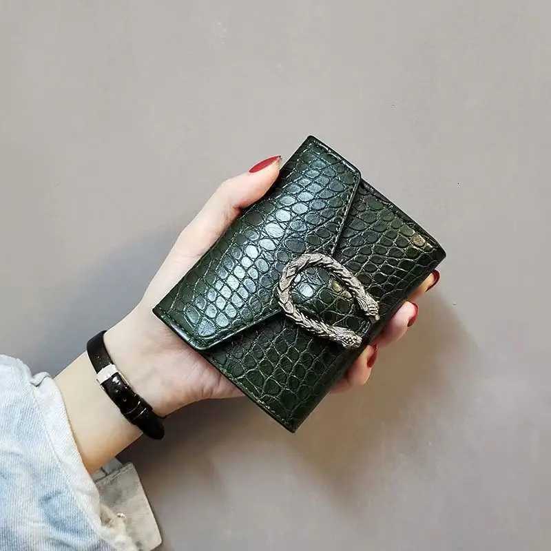 Dark coffee matte odile pattern exquisite metal buckle cpact wallet Y251213