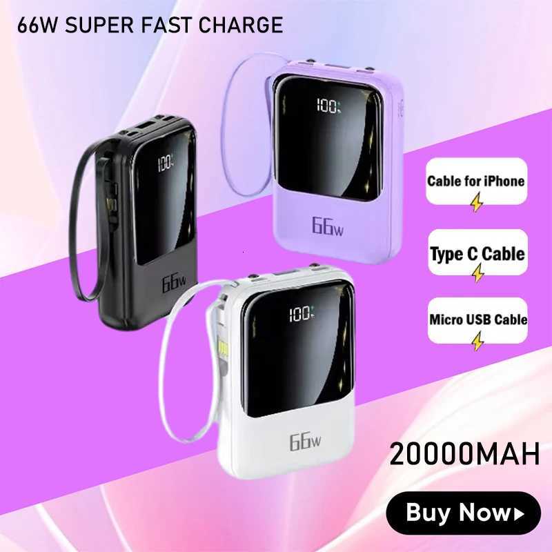 NEW 20000mAh Mini Power Bank 66W Portable Charger Fast Charging Powerbank External Spare Battery for IPhone Phone H251213