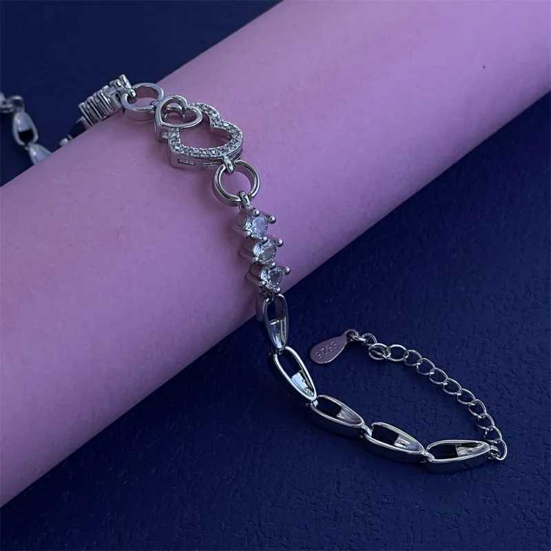 925 Sterling Silver White Zircon Heart Shaped Womens Simple Fashion Birthday Party Wedding Jewelry Gift M251213