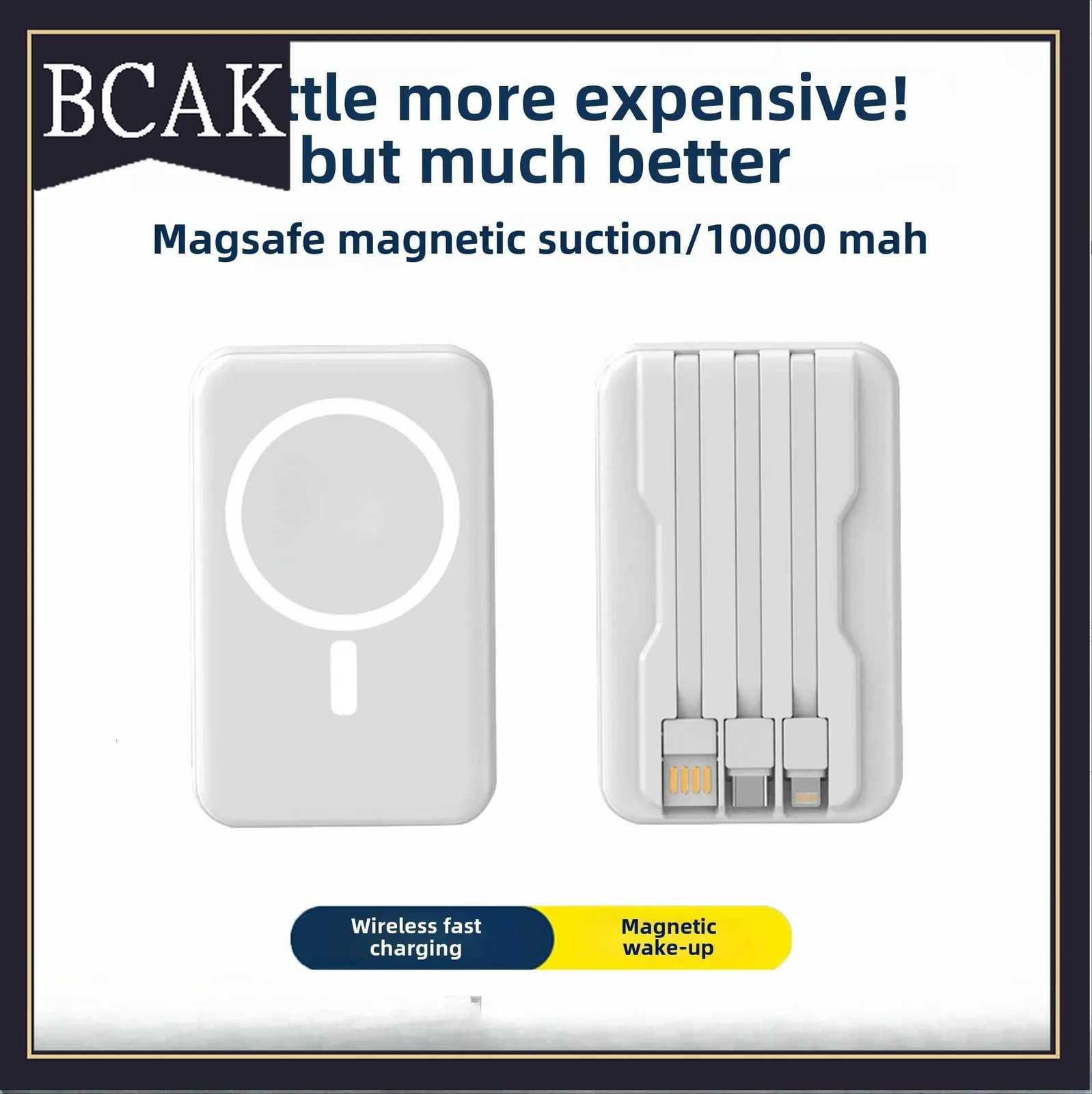 Magnetic Wireless Power Bank 10000 MAh Self-contai Cable er Fast Charging BCAK Mobile Power ply for Iphone H251213