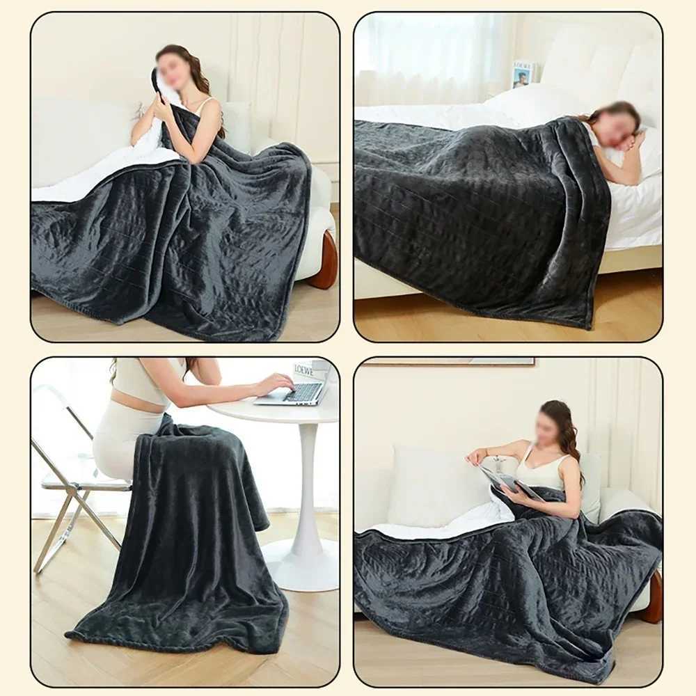 Flannel Electric Heated Blanket Bed Warmer Soft Nap Throw with 9 Heating Levels 12 Hours auto-Off 5S Fast Heat Up Washable Y251212