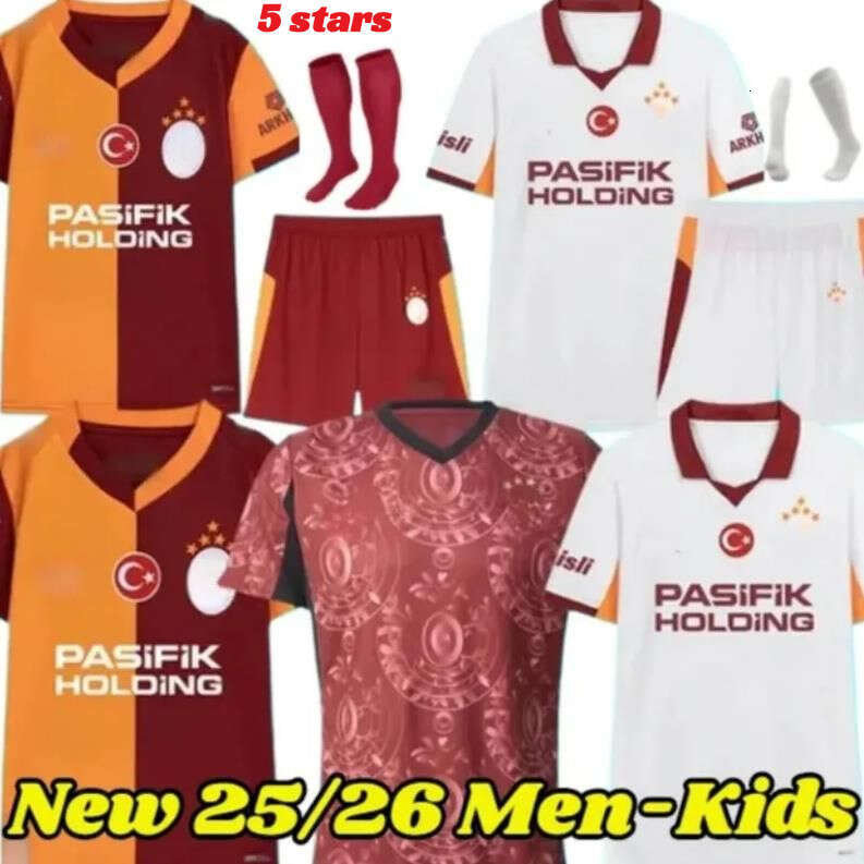 Galatasaray 25 26 Soccer Jerseys ICARDI ZANIOLI BAKAMBU MERTENS ZAHA AKGUN AKTURKOGLU 100th Anniversary 2025 2026 Football Jersey Men Kids Kit Football Shirt