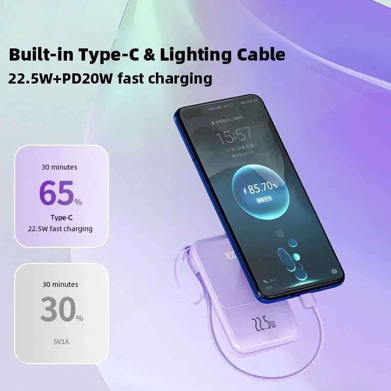 225W Magnetic Power Bank 200000mAh Wireless Fast Charging Portable Charger External Spare Battery for Iphone Powerbank H251213