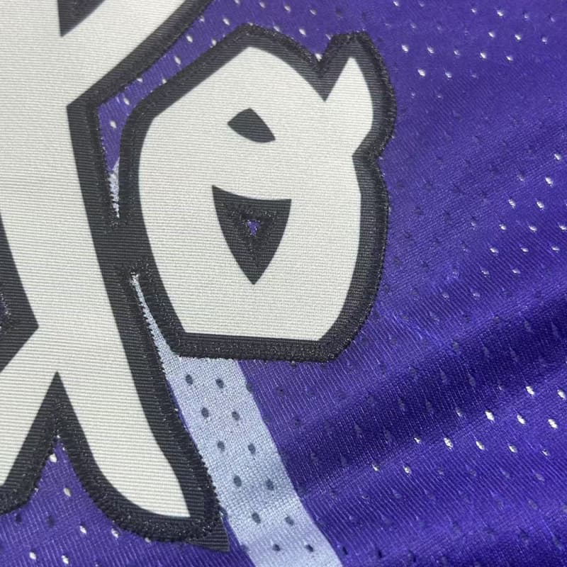 Men's Purple 15 Cool Retro Embroidered Basketball Shorts, Fashionable Letter Pattern Design, Street Hip Hop Sports Zipper Casual Pants