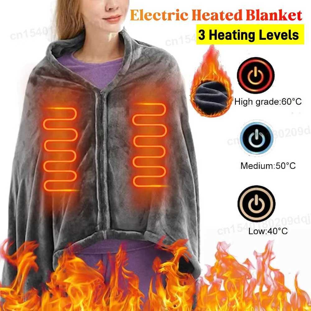 Office Wearable USB Electric Heated Blanket Washable Body Warmer Blanket Home 5v 3 Heated Level Throw Blanket 9 Heated Areas Y251212