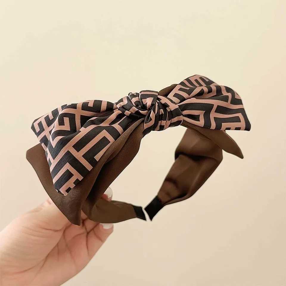 Double Layer Bow Knot Letter Print Haiand Wen Fashion Hair Accories Boho Style band for Daily Party Beach Wedding Y251213