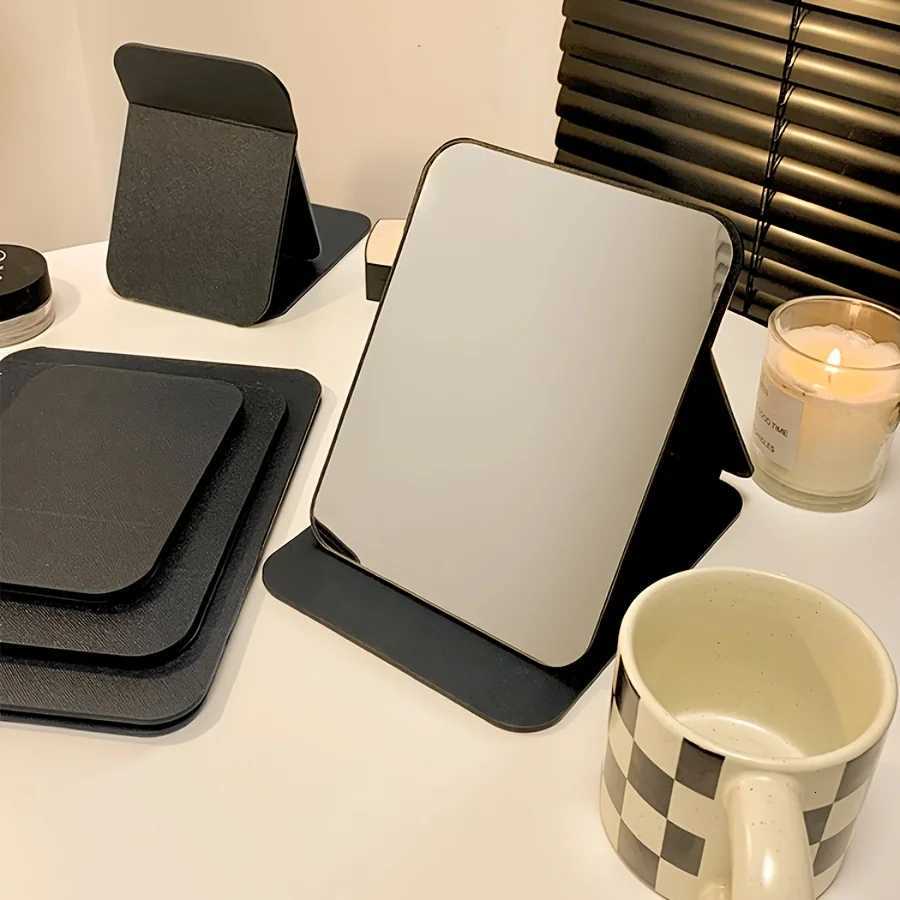 1pc Portable Beauty Mirrors Folding Makeup Mirror with PU Stand Suitable for Dormitory and Desktop UseT251213