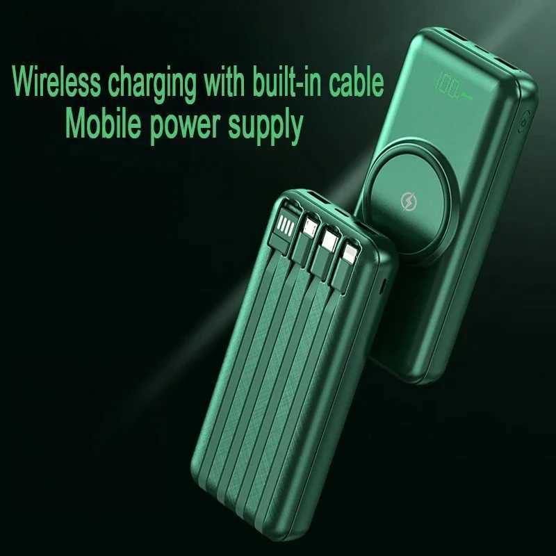 200000mAh Wireless Fast Charging Large Power Bank Large Capacity Sharing Ces With Four-Wire Mobile Power ply H251213