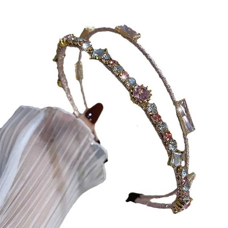 Heavy Industry wens hair accories er Flash Water Diamond Double layer band Hair Hoop bands Hair Clip Crystal for w Y251213