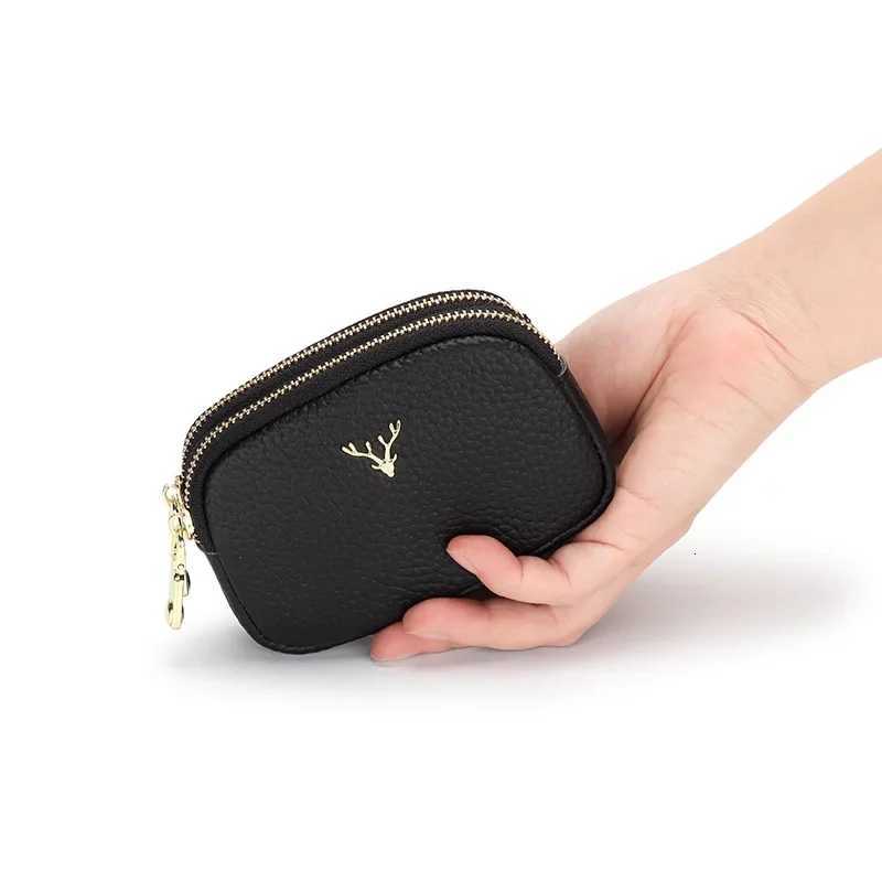 Luxury Soft Genuine Leather Wallets Double Zipper Short Purses Large Capacity Cowhide Cluh for Fem Wen Fi Coin Purse Y251213