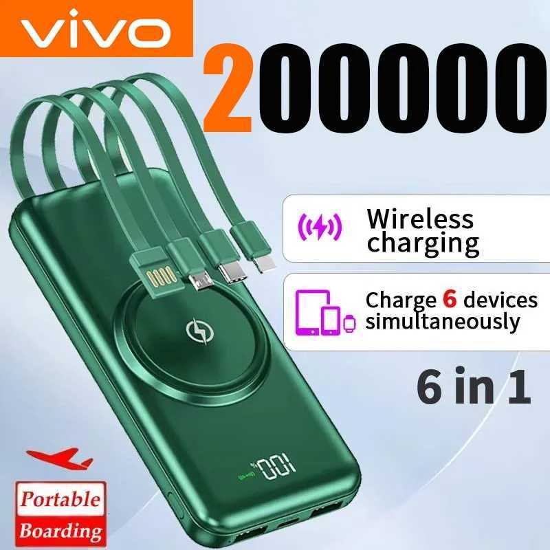 200000mAh Power Bank Wireless Charging Power Bank Portable Mobile Power Digital Display 4 Wire For iPhone H251213