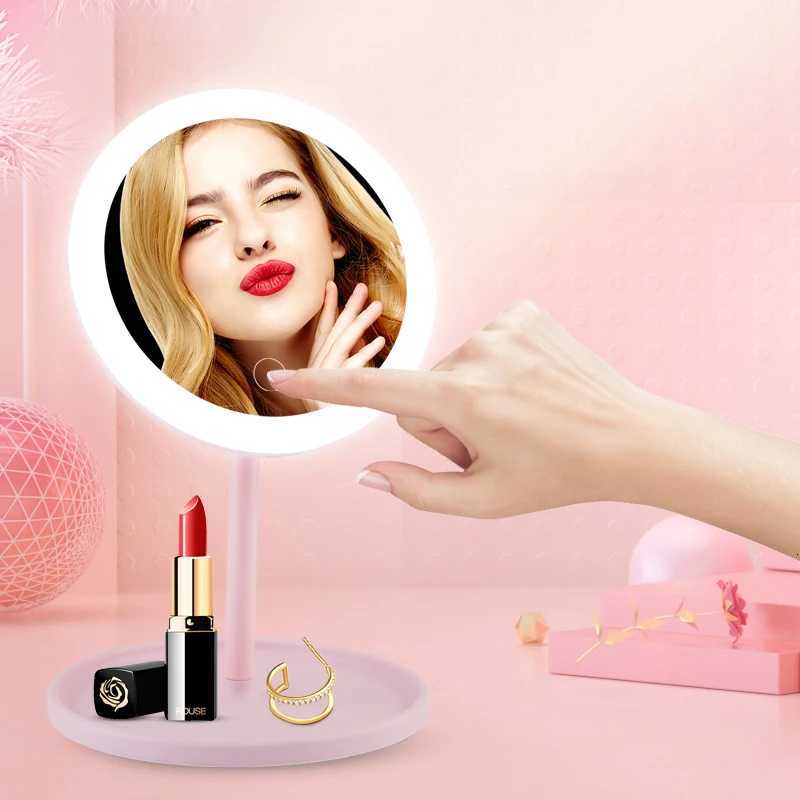 Light up your beauty routine LED cosmetic mirror with dimmable rotating and memory functions - USB cosmetic mirror with monochT251213
