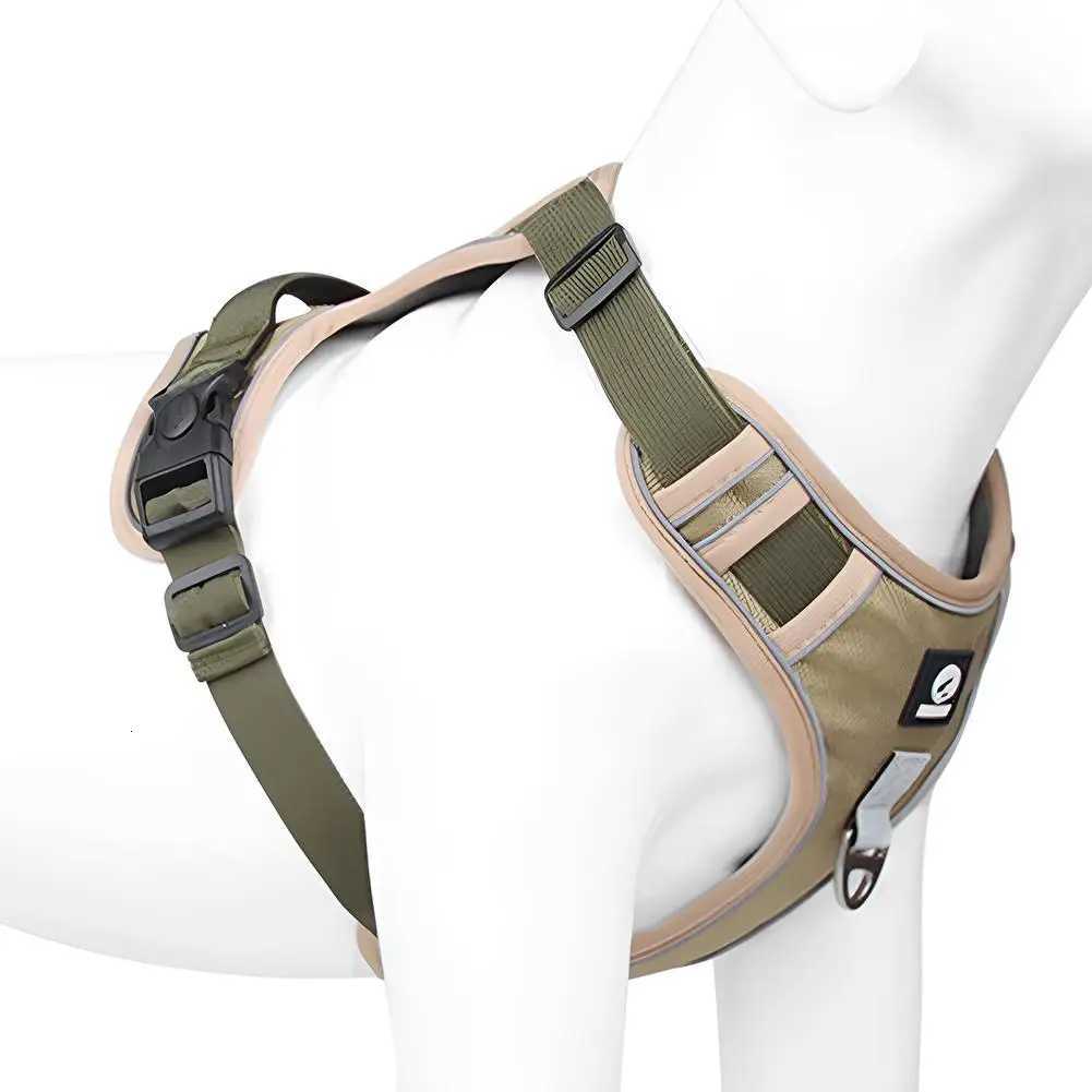 Medium Large Dog Harnesses Collar Labrador Army Reflective Adjustable Harness Oxford Cloth Pet Vest Training Hound Walk the Dog M251213