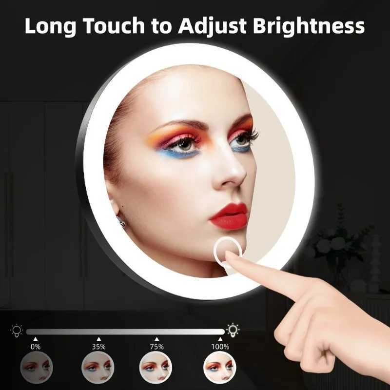 6 Inch Adjustable Stand Magnifying Mirror with Light High-Definition Suction Cup LED Makeup Mirror Foldable 5/10/20/30xT251213
