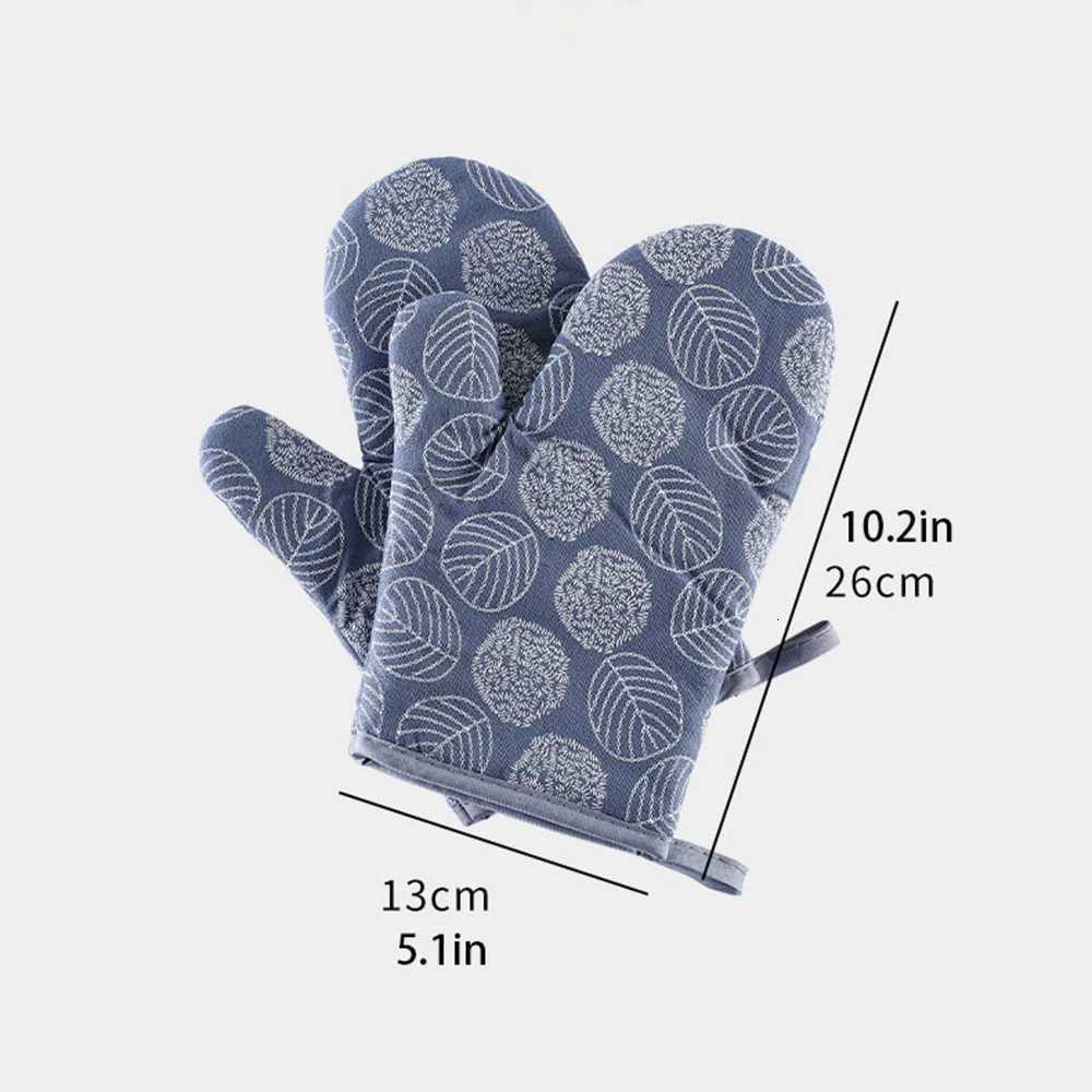 2 Pieces Thick Heat Resistant Gloves Microwave Oven Gloves Anti-scalding Printed Gloves Kitchen Baking Oven Gloves H251212