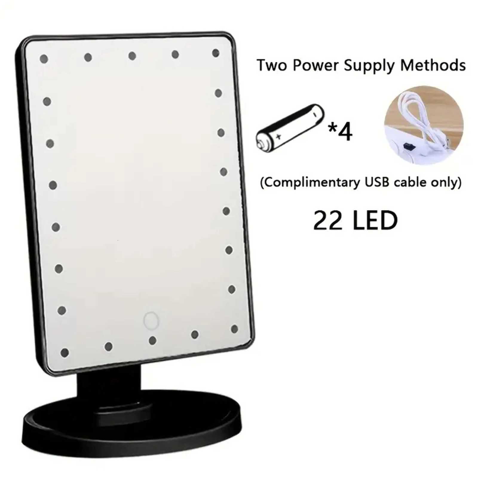 1 polished battery powered LED makeup mirror Low sensitivity luminous makeup mirror with 180 rotation and touch screen T251213