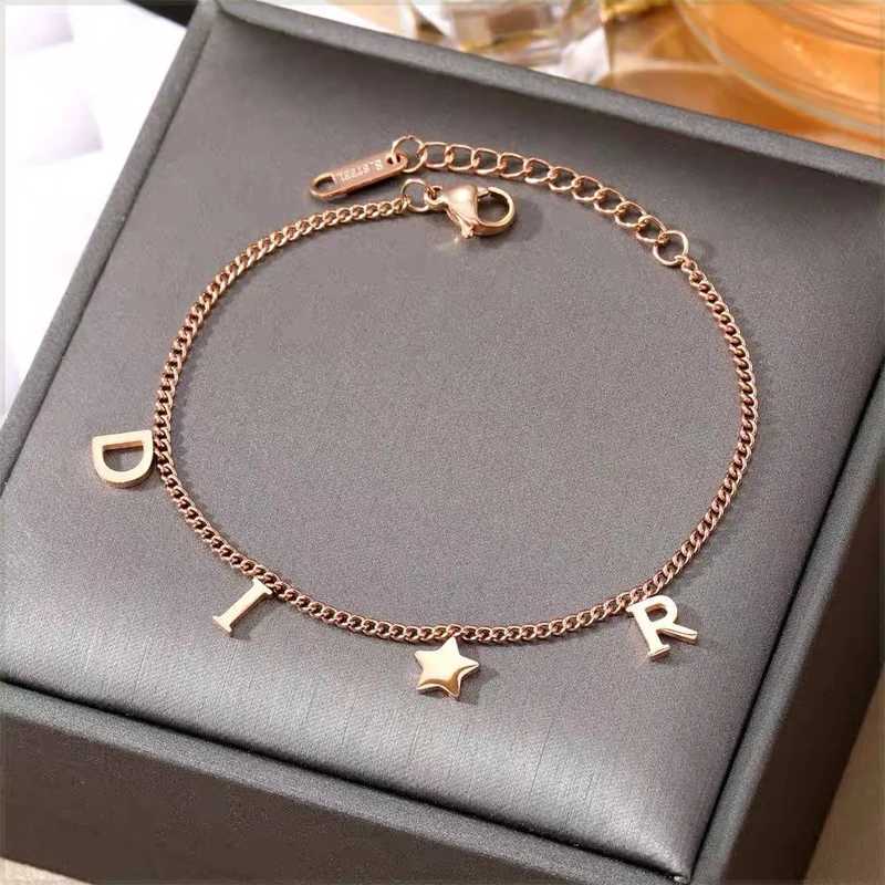 Korea New Fashion Letter Star Pendant Woman Simple Vintage Stainless Steel Luxury Jewelry Accessories Gifts M251213