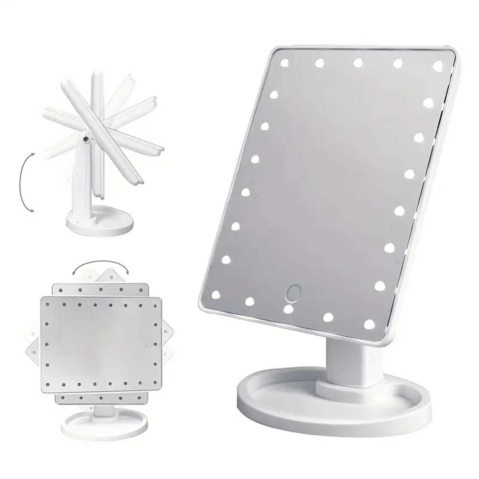 1 polished battery powered LED makeup mirror Low sensitivity luminous makeup mirror with 180 rotation and touch screen T251213