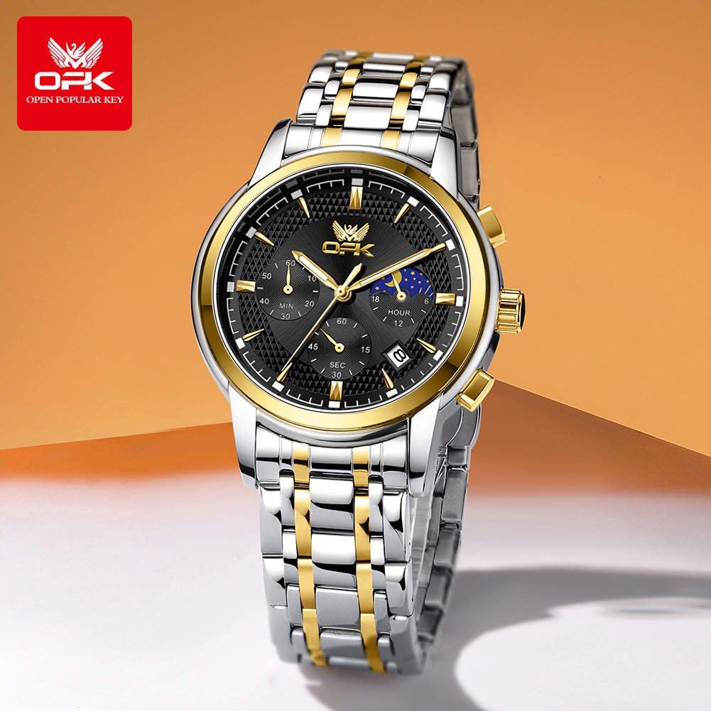 OPK Designer Men's Watches, Business High-end Luminous, Waterproof, Multi-functional Quartz, Free Shipping Wholesale Sports Men's Watches