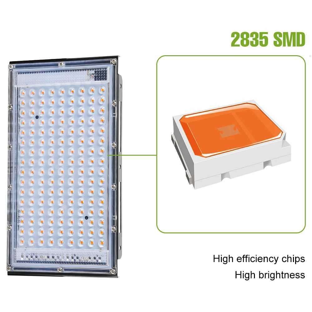 200W LED Grow Light Full Spectrum USB Plant Floodlight Waterproof For Indoor Greenhouse Flower Vegetables Hydroponic Cultivation Z251213 - view 3