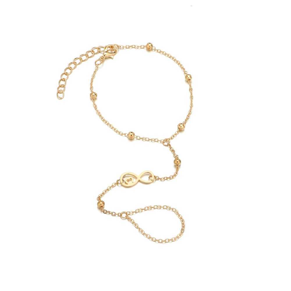 Minimalist Creativity Infinite Symbol Number 8 Womens Finger Chain Jewelry Gift Clothing Accessories M251213