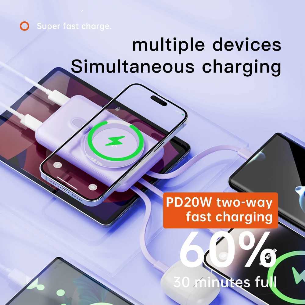 Portable Back Backup Battery Mafe Powerbank Power Bank for iPhone Wireless Phone Charger for iPhone 16 15 14 13 12 H251213