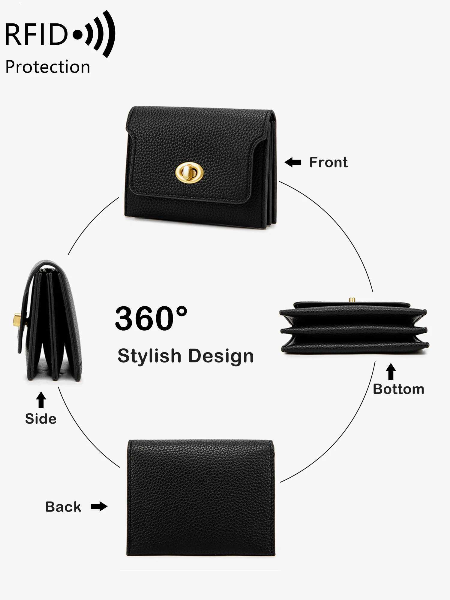 Minimalist wens small wallet RFID shielded mtifunctial holder soft Peather mticpartment small coin purse Y251213