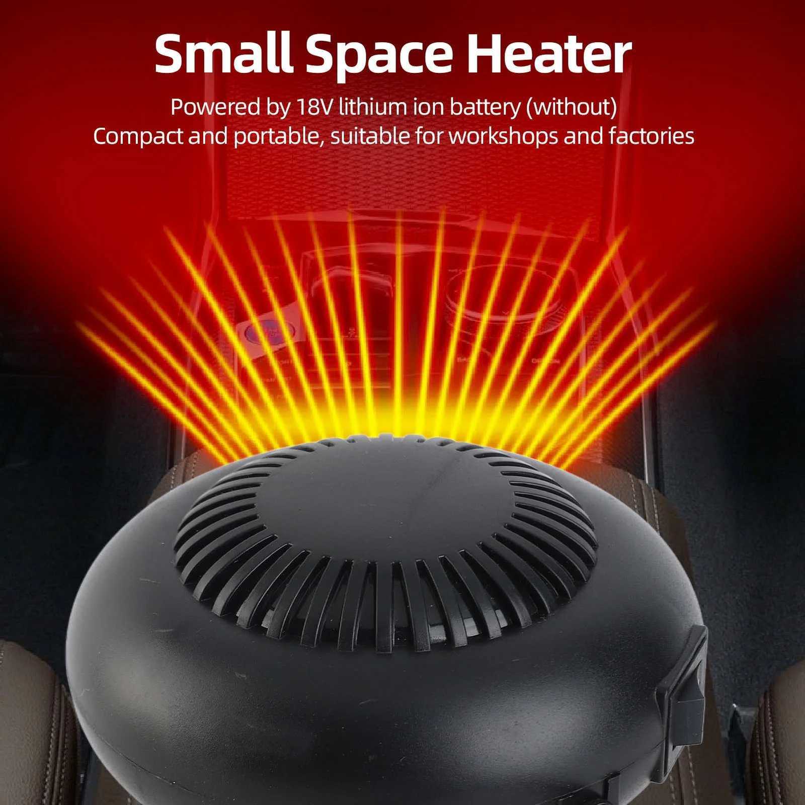 Electric Heater Fan Electric Space Heater Portable 2 Gear 18V Battery Powered 170W for Workshop Y251213