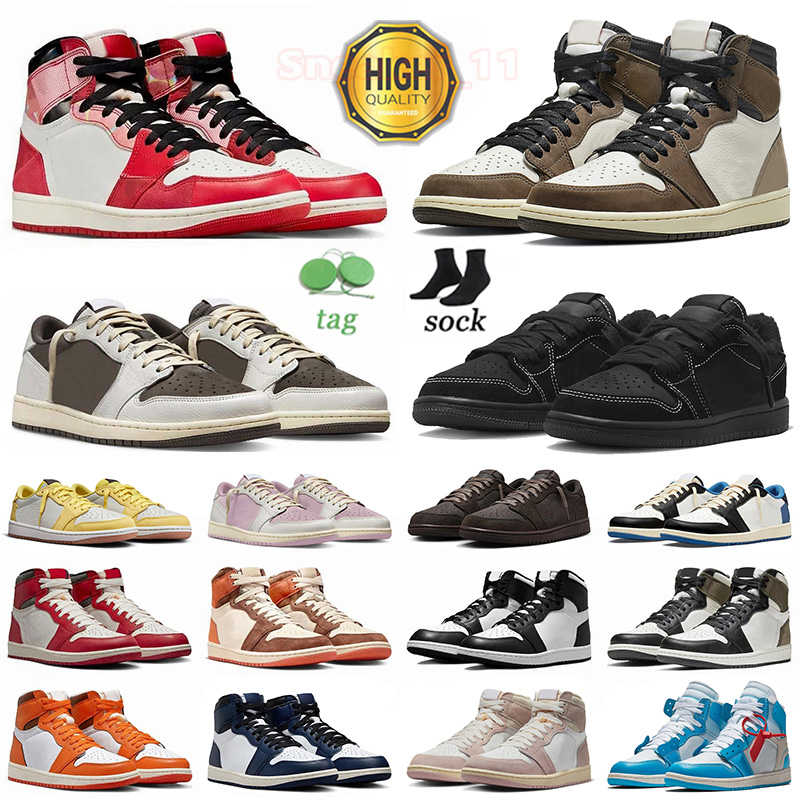 1 Low Reverse Mocha Basketball Shoes Men Women Black Phantom Medium Olive Canary High Top Lost And Found Chicago Fierce Pink Mens Sports Sneakers Size 36-47