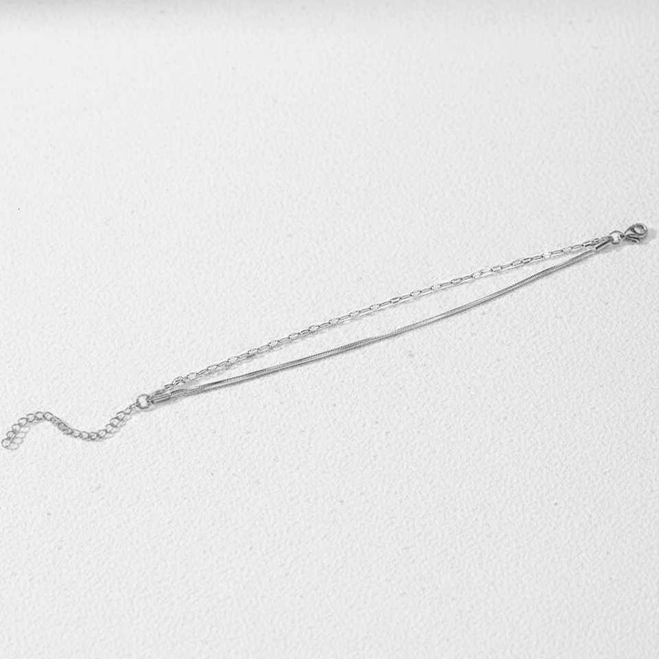 Stainless Steel Lip Chain Premium Double-Layer Minimalist Womens Fashionable Versatile Wrist Accessory Creative Gift M251213