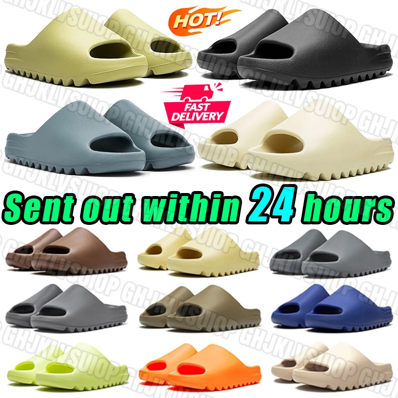 Designer Slippers EVA Slides Onyx Slate Marine Mens Womens Indoor Bathroom Sandals Bone Desert Sand Core Resin Flat Slide azure Classic Summer Beach pool Shoes US 4~13