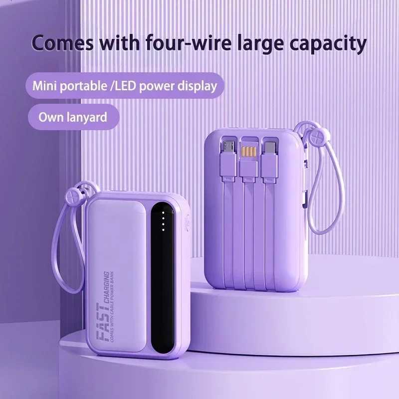 20000mAh Power Bank Fast Charging Large Capacity Power Bank Portable With Built-in 4 Cables Battery For IPhone H251213