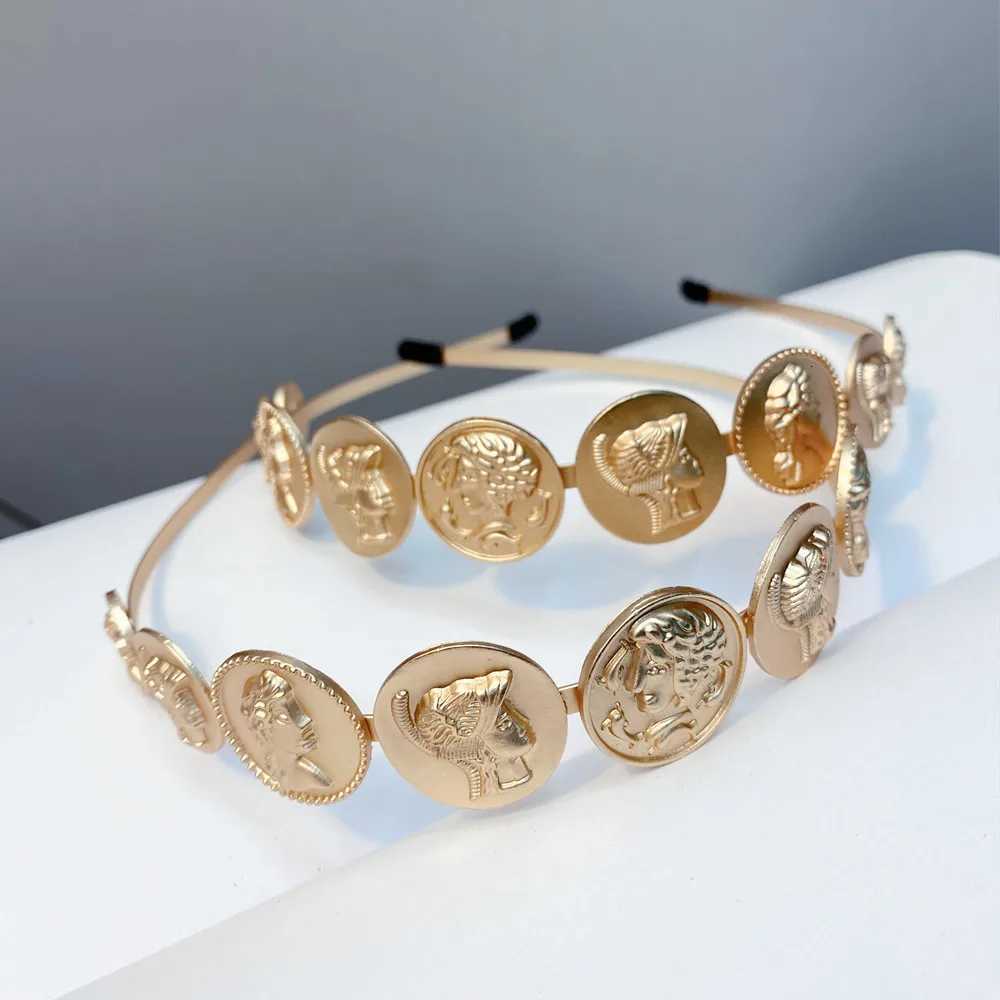 Golden Retro Portrait Crown band Rhinestone Metal Haiands Luxury Hair Decorate band Alloy Hair Hoops Hair Accories Y251213