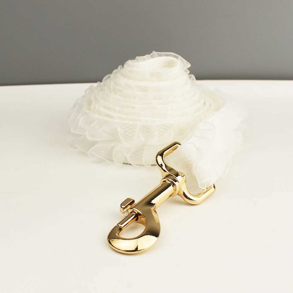 Custom Engraved White Lace Dog Collar Personalized Pet Wedding Harness Luxury Dog Accessories Nameplate Lace 01 M251213