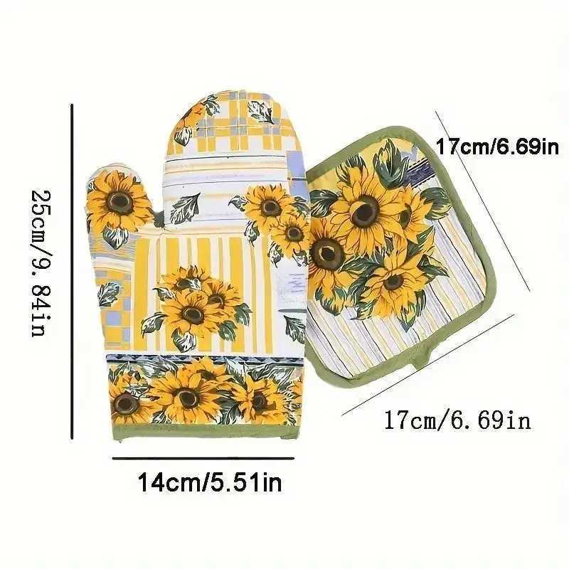 2Pcs Oven Mitts Kitchen Baking Cooking Accessories Anti-scalding Gloves Microwave Oven Gloves Insation Pot Holder H251212