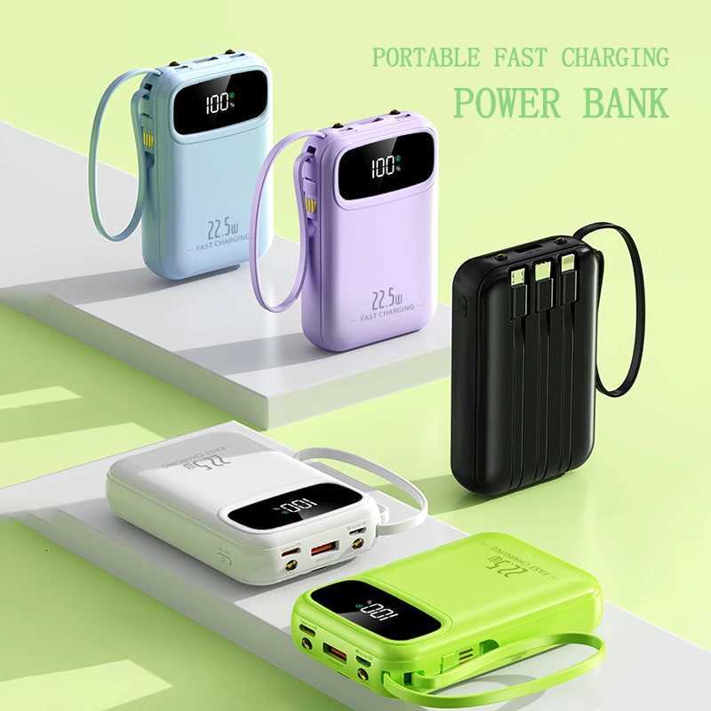 er fast charging with 4-wire mini power bank 10000/20000 mAh power bank international certification can be custi H251213